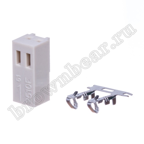 Разъем питания 2 контакта, гнездо на кабель, шаг 2.54 мм HU-2 фото 7