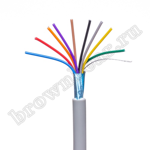 Кабель сигнальный коммуникационный 9 проводов, 26AWG, бухта 50м, экранированный, серый SIN YU