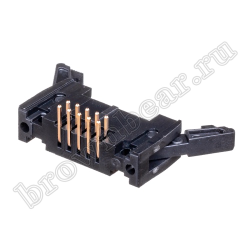Разъем IDC 2х5 вилка на плату, с защелками, шаг 2.54мм, прямой угол SCM-10R фото 3