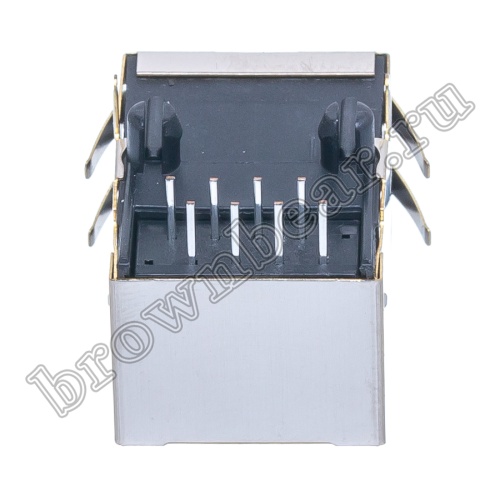 Разъём RJ-45 гнездо на плату, 8 контактов, тип 16, экранированный TJ16S-8P8C фото 3