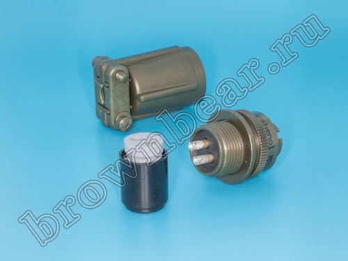 Разъём Amphenol серии MS, 2 контакта, вилка на кабель, тип 10SL, резьбовой MS3106E-10SL-4P фото 2