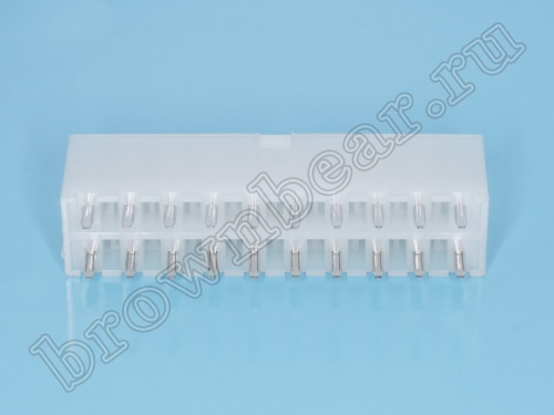 Разъем питания Mini-Fit 20 контактов, вилка на плату, шаг 4,2мм MF-20MA фото 5