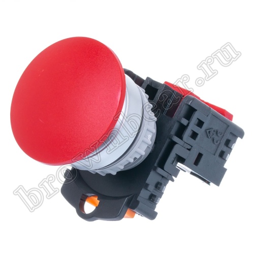 Кнопка управления грибок, без фиксации, d 38 мм, НЗ, красная TN2BMR-1B