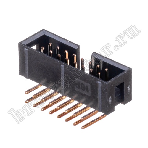 Разъем IDC 2х 8 вилка на плату, шаг 2.54мм, прямой угол BH-16R фото 7