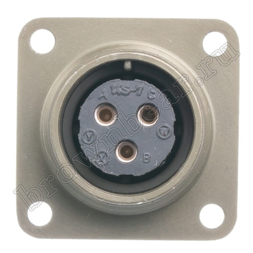 Разъём Amphenol серии MS, 3 контакта, розетка на блок, тип 14S, резьбовой MS3102E-14S-7S фото 5