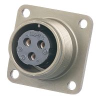 Разъём Amphenol серии MS, 3 контакта, розетка на блок, тип 14S, резьбовой MS3102E-14S-7S