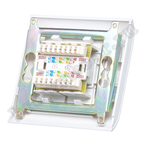 Розетка компьютерная встраиваемая двойная RJ-45, 8P8C,, категория 5е, универсальная, PCnet  фото 3