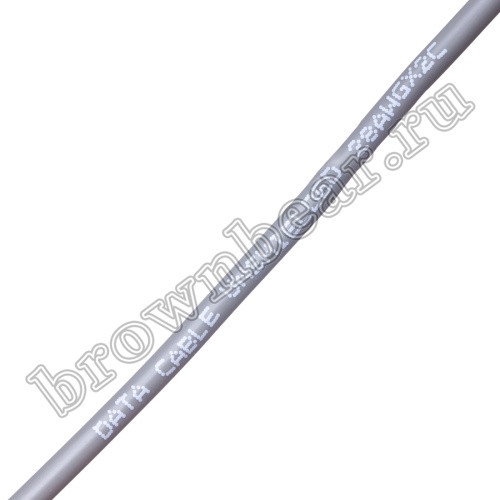 Кабель сигнальный коммуникационный 2 провода, 28AWG, бухта 50м, неэкранированный, серый SIN YU фото 2