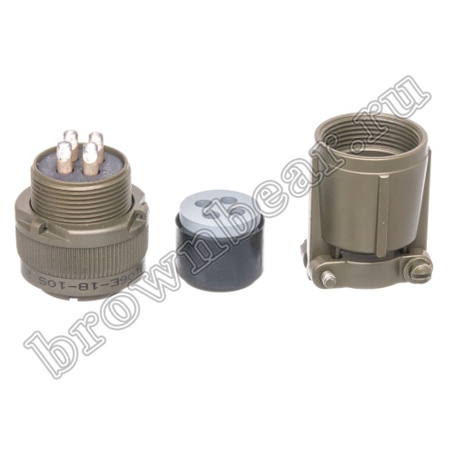 Разъём Amphenol серии MS, 4 контакта, розетка на кабель, тип 18, резьбовой MS3106E-18-10S фото 6