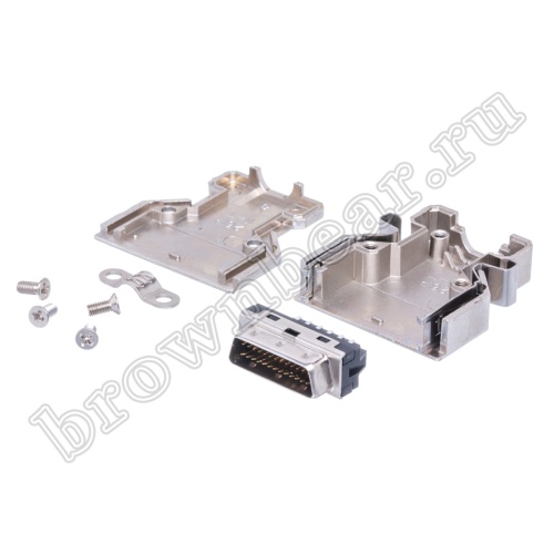 Разъем Micro D-SUB 26 контактов, вилка  на кабель с корпусом, пайка MD-26M фото 7