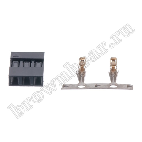 Разъем 1х3 гнездо на кабель, шаг 2.54мм, с контактами фото 4