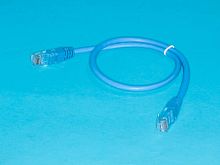 Патч-корд UTP RJ-45, категория 5e, литой, 1 метр, синий 