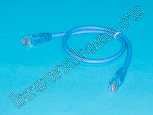 Патч-корд UTP RJ-45, категория 5e, литой, 1 метр, синий 