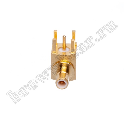 Разъем SMB вилка на плату, угловой, Amphenol, SMB1252B1-3GT30G-50 SMB-PR фото 3