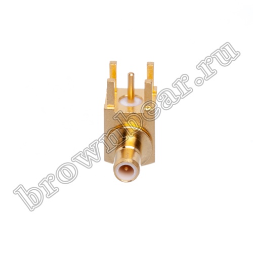 Разъем SMB вилка на плату, угловой, Amphenol, SMB1252B1-3GT30G-50 SMB-PR фото 2