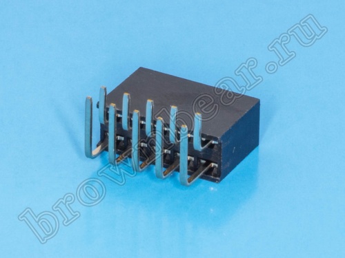 Разъем 2х5 гнездо на плату, шаг 2.54 мм, прямой угол фото 3
