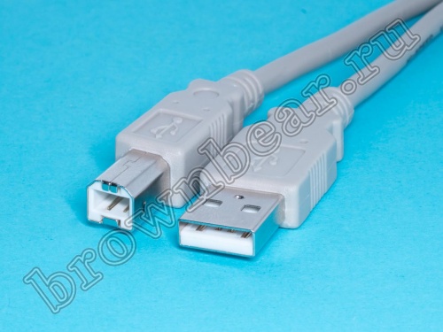 Кабель (шнур) USB, тип А - В, вилка - вилка, 3 метра