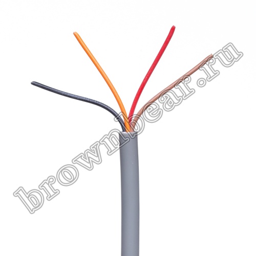 Кабель сигнальный коммуникационный 4 провода, 26AWG, бухта 50м, неэкранированный, серый -