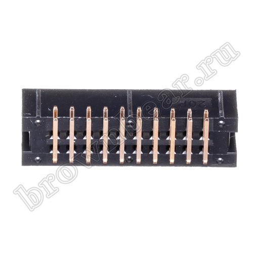 Разъем IDC 2х10 вилка на плату, шаг 2.54мм, прямой угол BH-20R фото 4