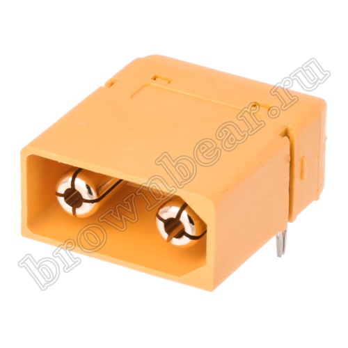 Разъем питания XT90 для АКБ, 2 контакта, штекер на плату угловой XT90PW30-M.G.Y фото 6