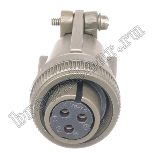 Разъём Amphenol серии MS, 3 контакта, розетка на кабель, тип 14S, резьбовой MS3106E-14S-7S фото 2