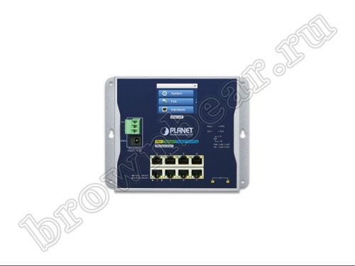 WGS-5225-8T2SV Промышленный управляемый L2+ коммутатор Planet с LCD дисплеем,  8 портов 10/100/1000Мб/с, 2 слота SFP 100/1000Мб/с фото 2