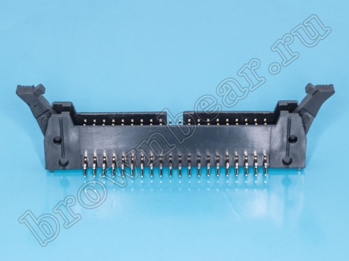 Разъем IDC 2х20 вилка на плату, с защелками, шаг 2.54мм, прямой угол SCM-40R фото 3