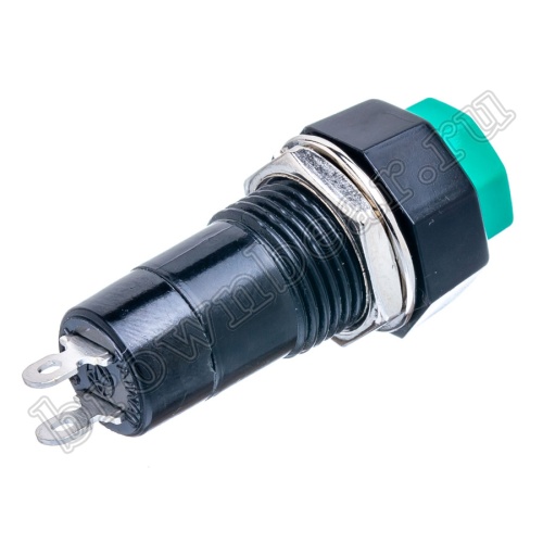 Кнопка без фиксации, восьмиугольная на блок, НР, 220В, зеленая PSW-6A-G фото 3