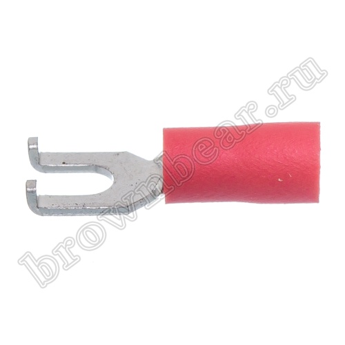 Клемма вилочная обжимная  тип "U" 3.2 мм на провод 0.5-1.5 мм² с фланцем, изолированная, кратно 100шт. TYFI-1.25-3S фото 2