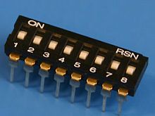 Переключатель Dip-Switch 8 контактных групп, монтаж в панель DIP (B012G)