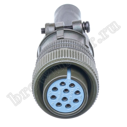 Разъём промышленный круглый MIL-5015 серии MS 10 контактов, гнездо на кабель фото 2