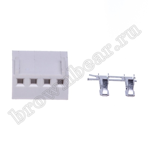 Разъем питания 4 контакта, гнездо на кабель, шаг 2.54 мм HU-4 фото 2