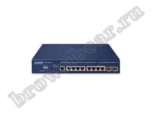 GS-4210-8HP2S Управляемый L2 PoE коммутатор Planet, 8 портов 1Гбит/с PoE, 2 порта SFP 1Гбит/с фото 2