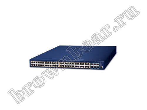 SGS-6310-48P6XR Управляемый L3 стекируемый коммутатор Planet, 48 портов 10/100/1000Мбит/с 802.3at PoE, 6 портов SFP+ 10Гбит/с, питание AC 220V / DC 55V