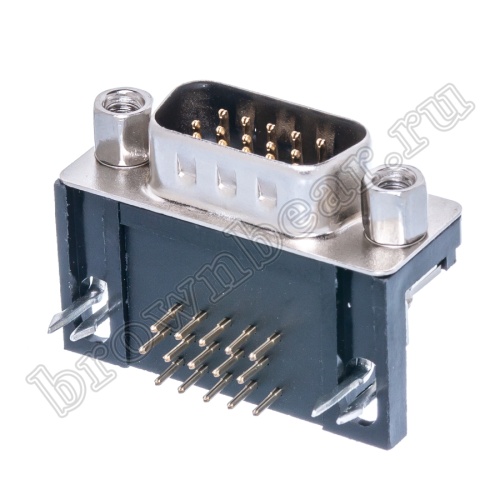 Разъем D-SUB  15 контактов высокой плотности, вилка на плату, прямой угол DHR-15M фото 10
