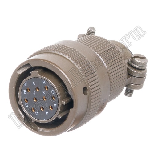 Разъём Amphenol серии 62IN, 10 контактов, розетка на кабель, тип 12, байонетный 62IN-16F-12-10S