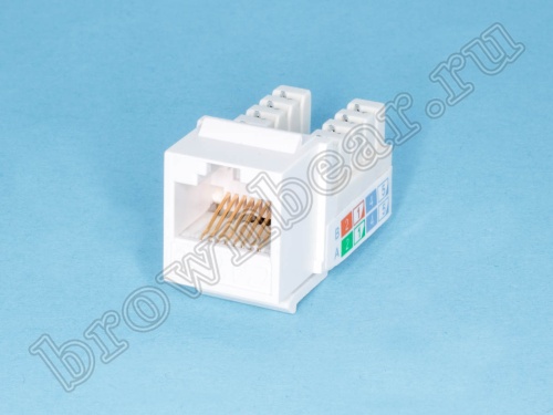 Модуль RJ-45 8P8C кат.5e, Keystone, универсальный, компакт, белый, PCnet 