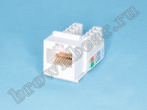 Модуль RJ-45 8P8C кат.5e, Keystone, универсальный, компакт, белый, PCnet 