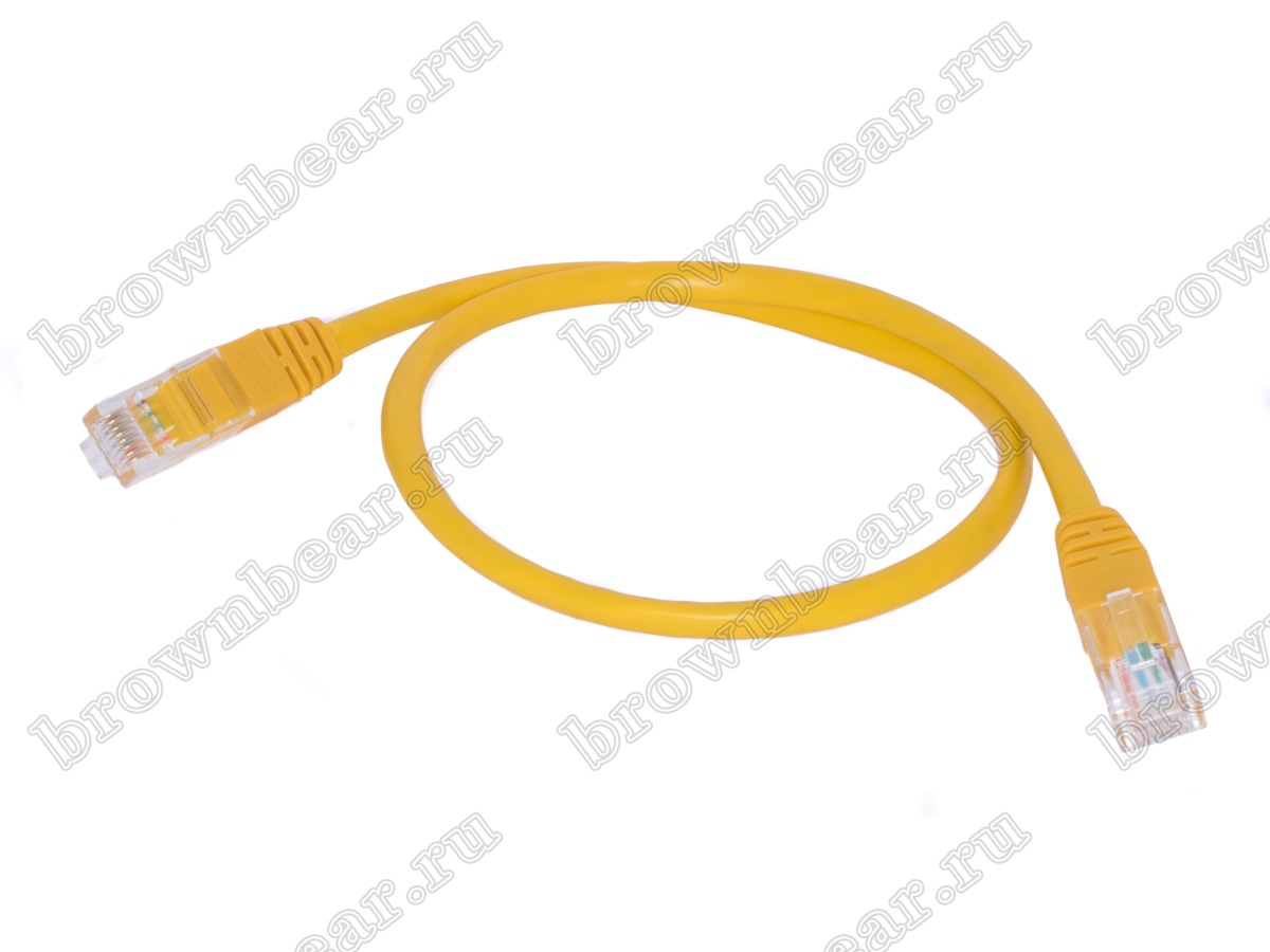 Патч-корд (шнур) RJ-45 - RJ-45 кат.5е, 0,5м, желтый SC03-8P8C0.5-Y ...