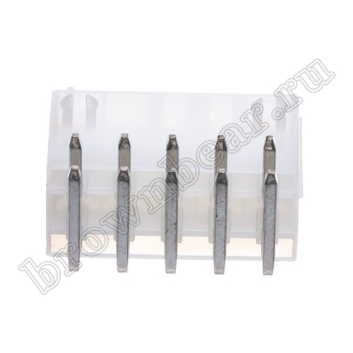 Разъем питания Mini-Fit 10 контактов, вилка на плату, прямой угол, с фиксатором, шаг 4,2мм MF-10MRA фото 4