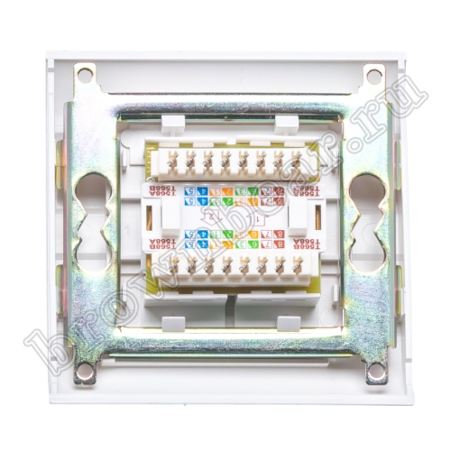 Розетка компьютерная встраиваемая двойная RJ-45, 8P8C,, категория 5е, универсальная, PCnet  фото 4