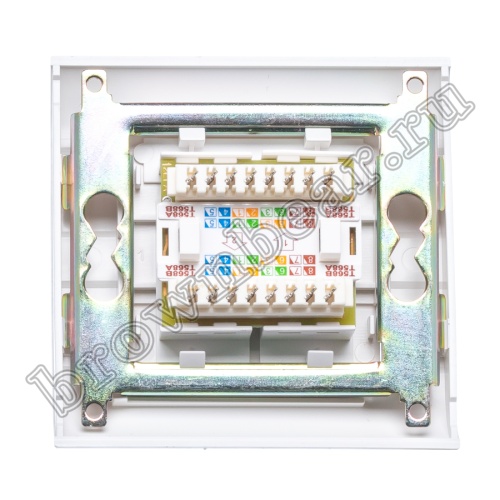 Розетка компьютерная встраиваемая двойная RJ-45, 8P8C,, категория 5е, универсальная, PCnet  фото 4