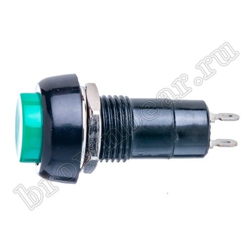 Кнопка без фиксации, круглая на блок, НР, 220В, зеленая PSW-6M-G фото 6