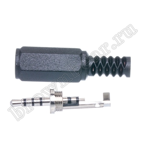 Разъём mini Jack 2.5мм, 4 контакта, стерео штекер, пластмассовый корпус AUD-32 фото 6