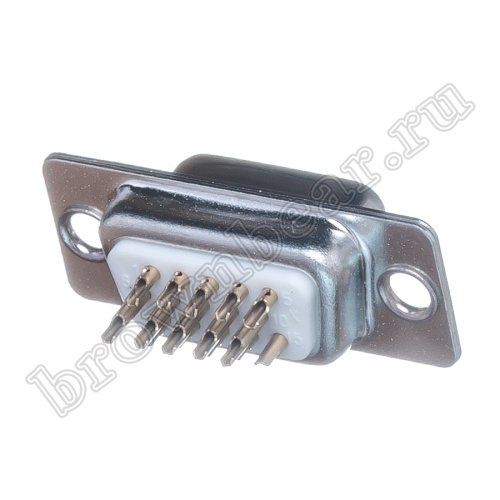 Разъем D-SUB 15 контактов высокой плотности, гнездо на кабель, пайка DHS-15F фото 4