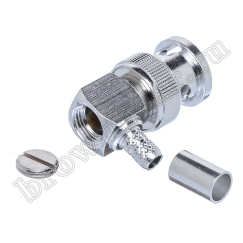 Разъем BNC штекер на кабель RG-58, угловой, обжим BNC-LC58P фото 6