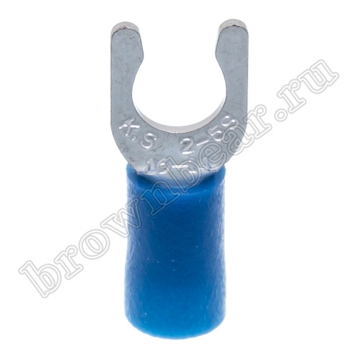 Клемма вилочная обжимная тип "U" 5.3 мм на провод 1.5 - 2.5 мм² с защелкой, изолированная, кратно 100шт. TYLI-2-5 фото 5