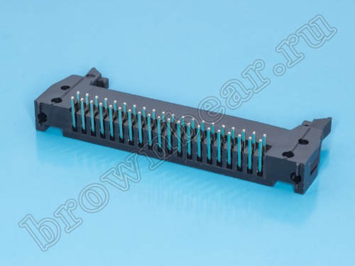 Разъем IDC 2х20 вилка на плату, с защелками, шаг 2.54мм, прямой угол SCM-40R фото 4