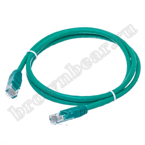 Патч-корд UTP RJ-45, категория 5e, литой, 1 метр, зеленый 