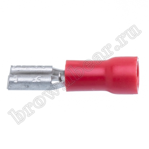 Клемма плоская обжимная 3 мм, гнездо на провод 0.25 - 1.5 мм², изолированная, кратно 100шт., РПИ-М TAI3-1.25F фото 2